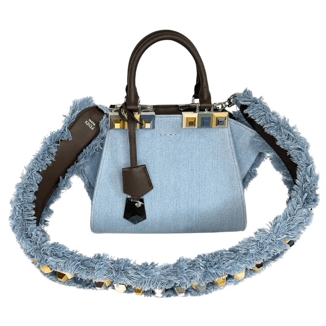 Fendi Mini 3Jours Denim Top Handle Bag