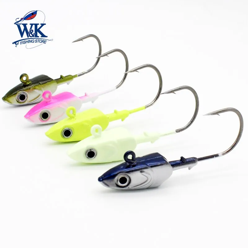 Fishing jig head Hook 20g 30g 40g for Soft Lure 2pcs/lot Strong Jig Head Jigging Bait Lead Lure