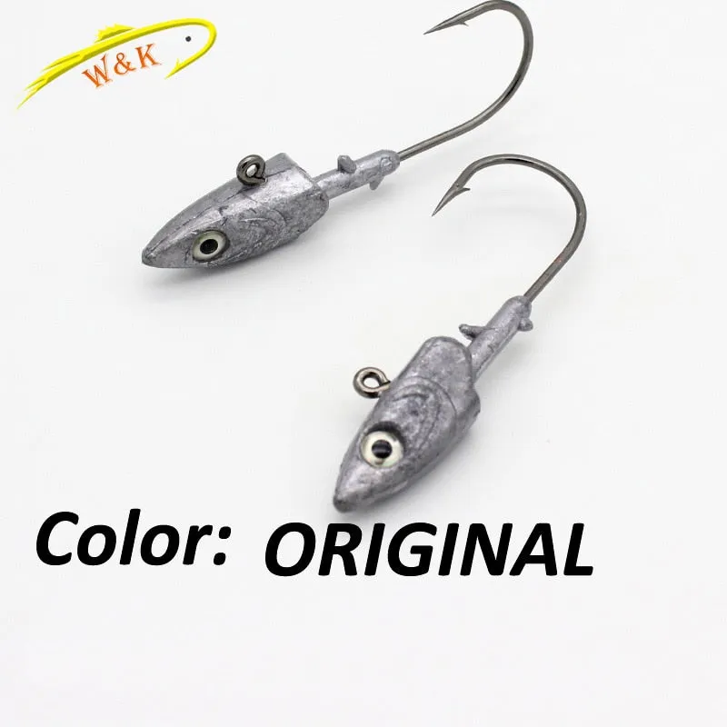 Fishing jig head Hook 20g 30g 40g for Soft Lure 2pcs/lot Strong Jig Head Jigging Bait Lead Lure