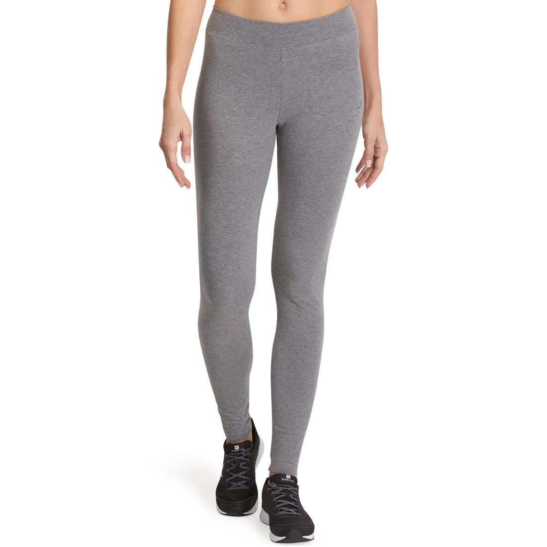 Fit  500 Women's Slim-Fit Gym & Pilates Leggings - Mid Heathered Grey