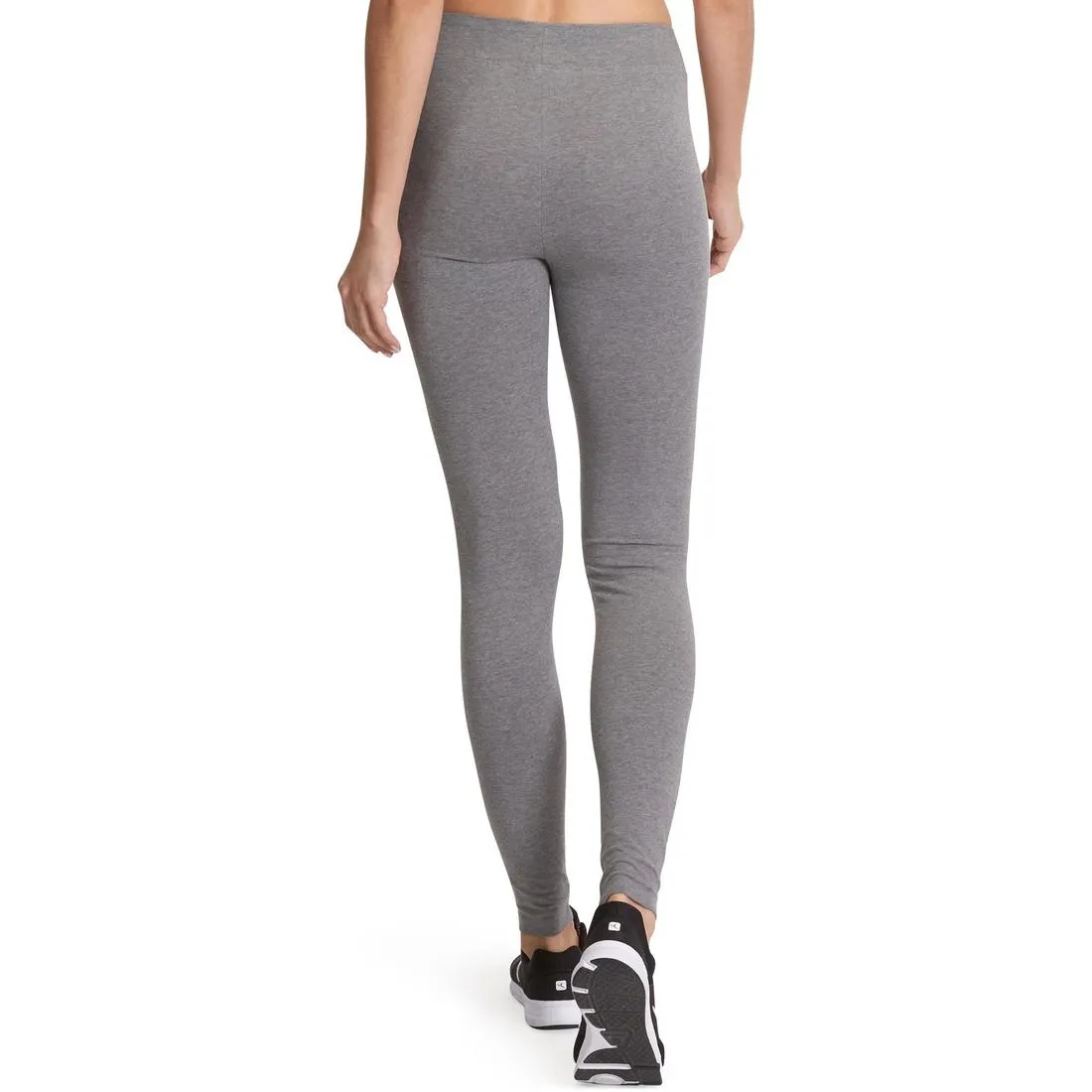Fit  500 Women's Slim-Fit Gym & Pilates Leggings - Mid Heathered Grey