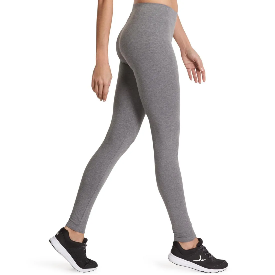 Fit  500 Women's Slim-Fit Gym & Pilates Leggings - Mid Heathered Grey