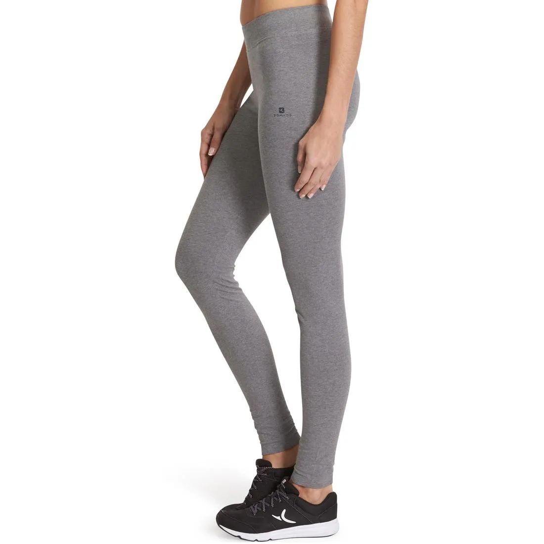Fit  500 Women's Slim-Fit Gym & Pilates Leggings - Mid Heathered Grey