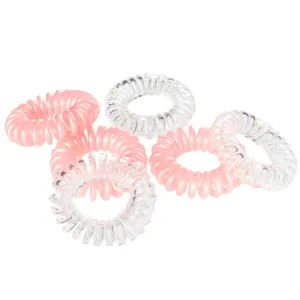 Fitness Hair Scrunchy 6-Pack - Pink/Transparent