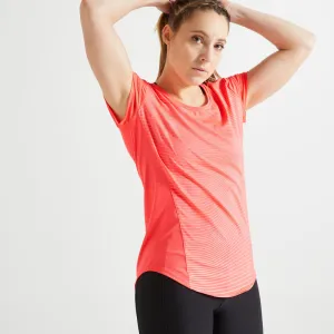 Fitted Fitness T-Shirt - Pink Print