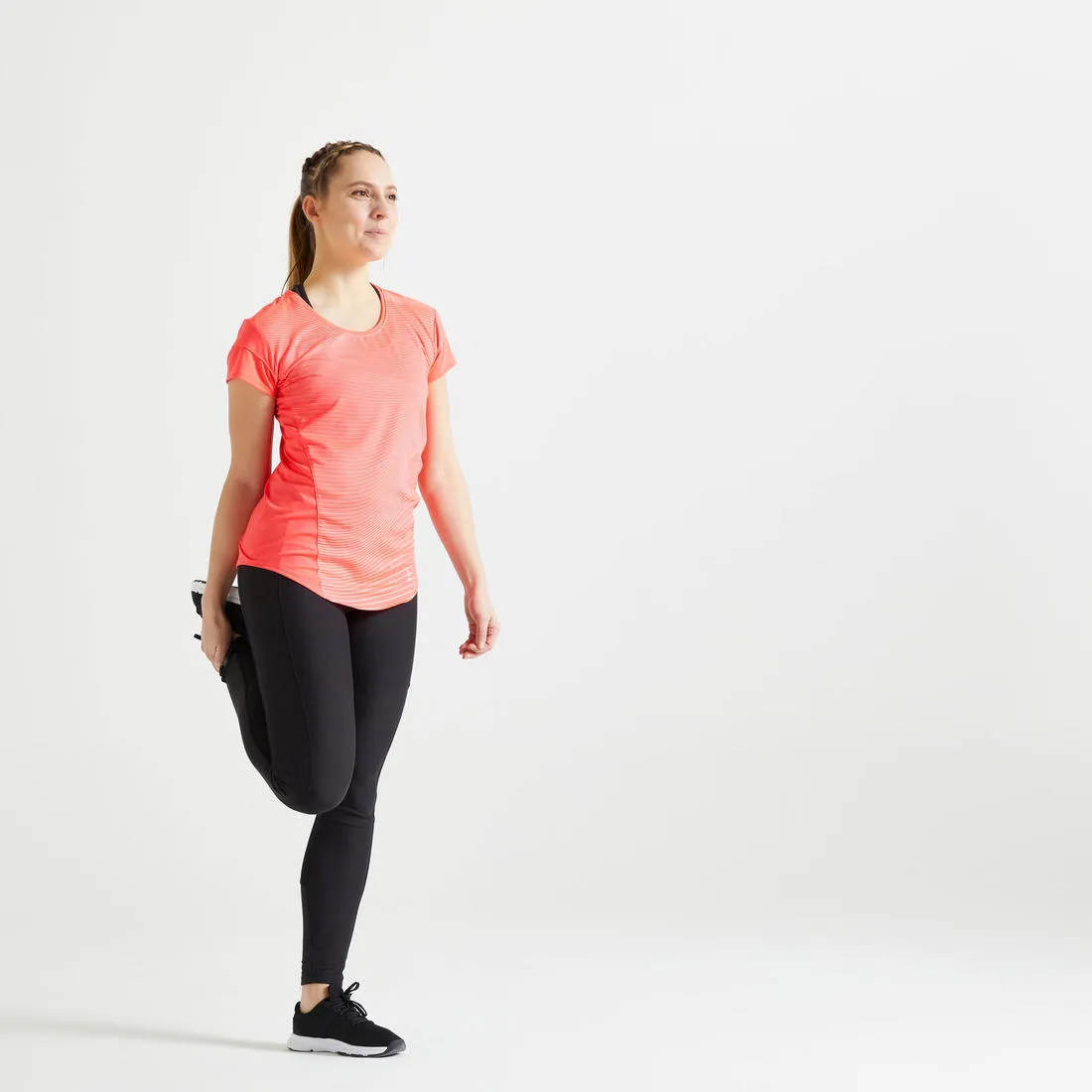 Fitted Fitness T-Shirt - Pink Print