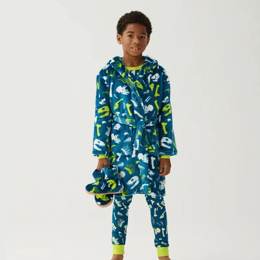Fleece Robe - Dino Fossils