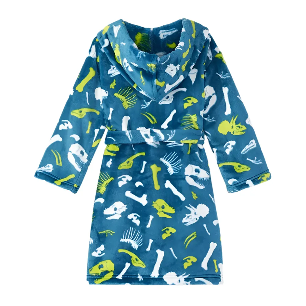 Fleece Robe - Dino Fossils
