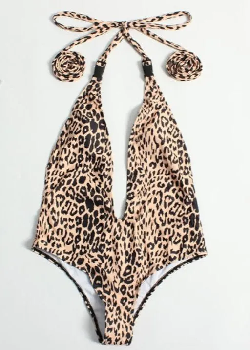 Flirty Leopard One Piece Bathing Suit