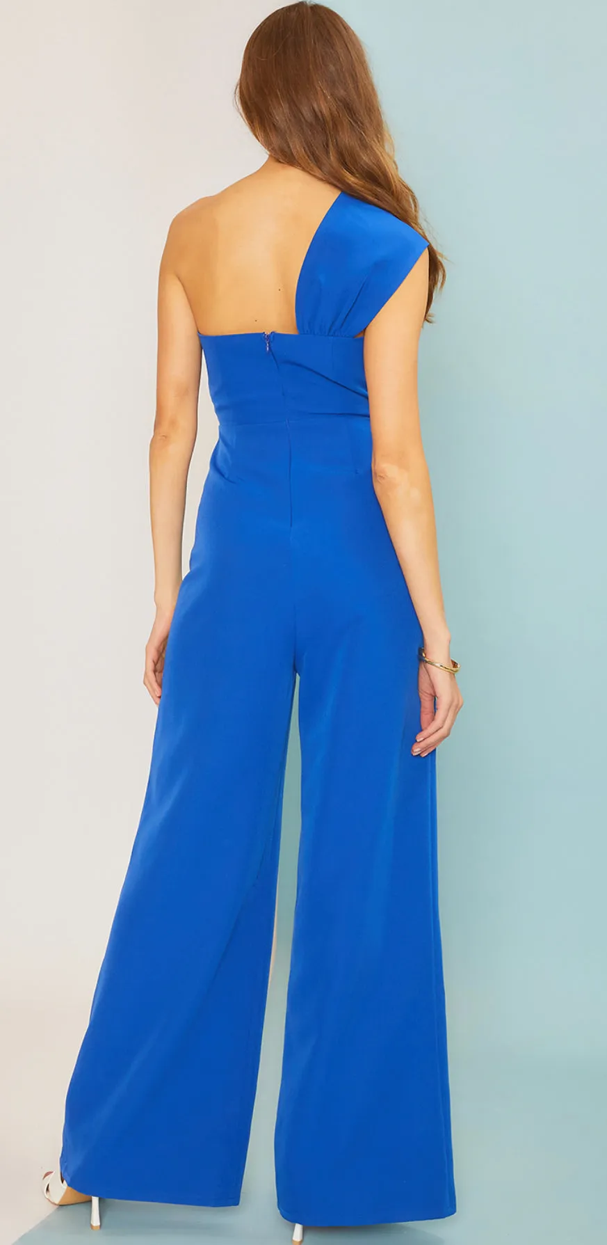 Front Tie One Shoulder Jumpsuit