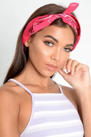 Fuchsia Paisley Print Bandana - Jezreel