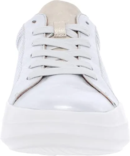 Gentle Souls by Kenneth Cole Women's Rosette Platform Sneaker, Silver, 6.5 M US