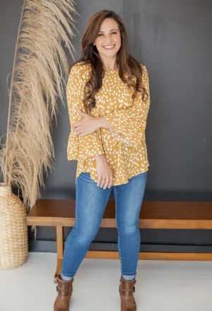 Geo Dressy Blouse in Taupe