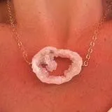 Geode Simple Rock Gold Necklace