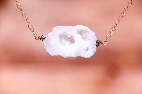Geode Simple Rock Gold Necklace