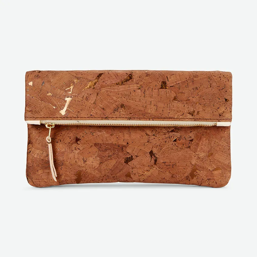 GiGi Versatile Cork Clutch - Bronzed