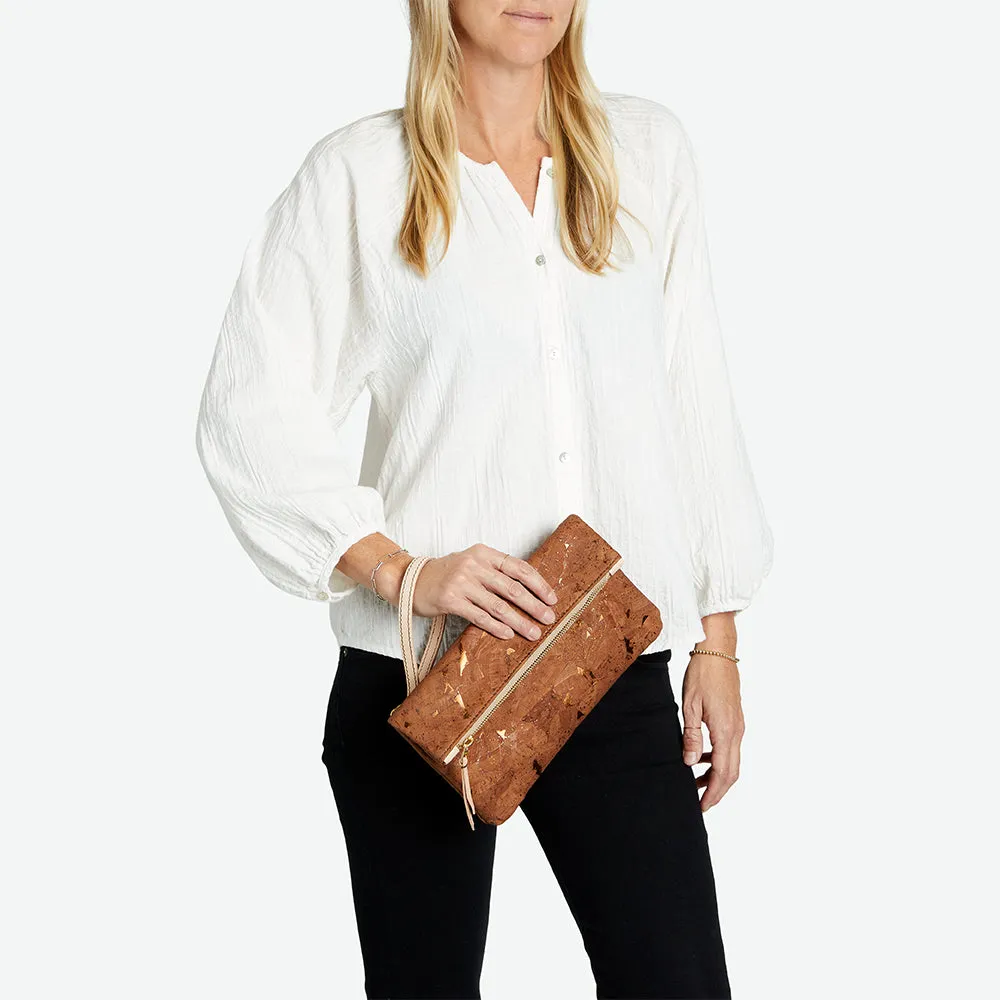 GiGi Versatile Cork Clutch - Bronzed