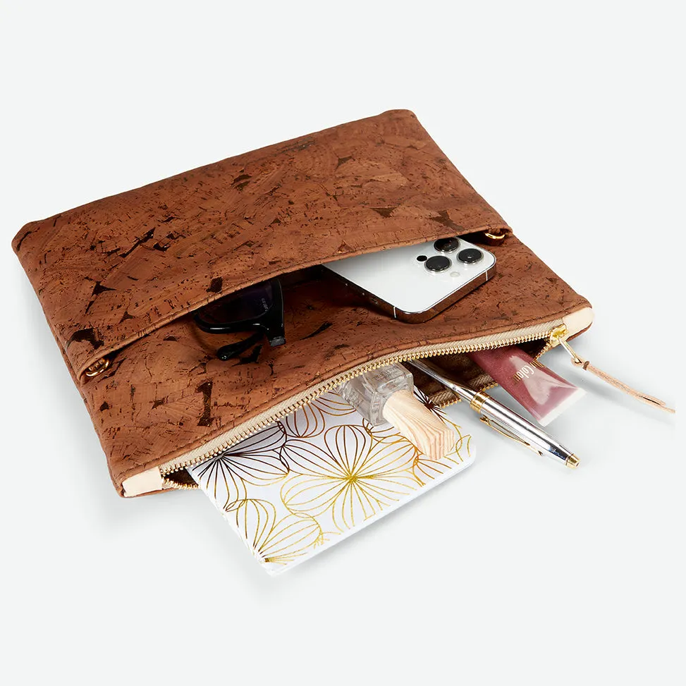 GiGi Versatile Cork Clutch - Bronzed