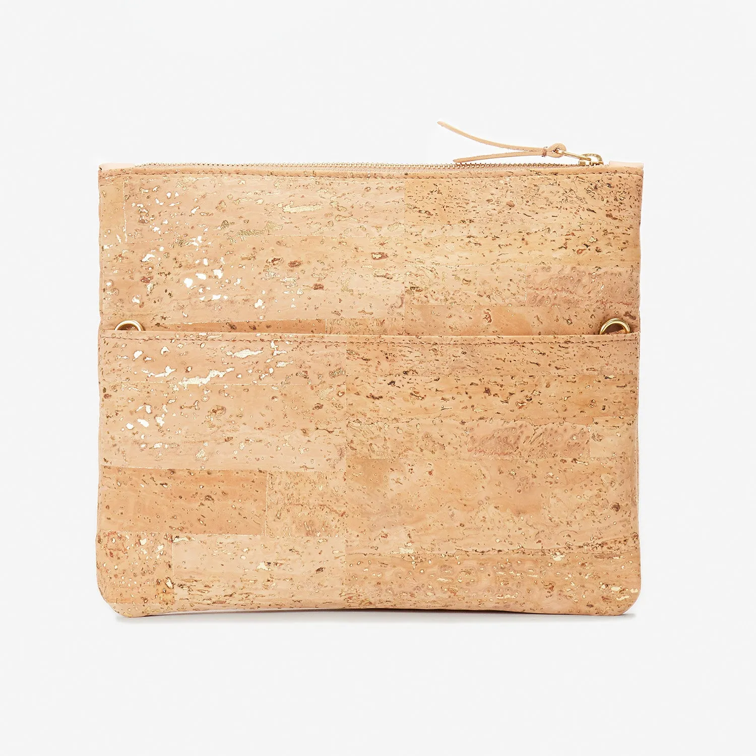 GiGi Versatile Cork Clutch - Natural with Gold Fleck