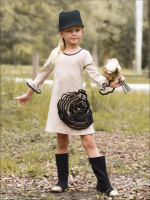Girls Dark and Lovely Rose Side Flower Dress
