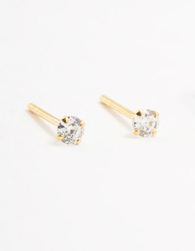 Gold Plated Sterling Silver Mini Starburst Earrings 2-Pack