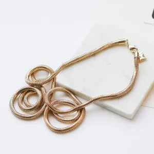 gold tone simple long necklace