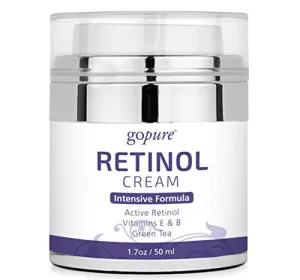 goPure Retinol Cream for Face - Anti Aging Face Cream - Anti Wrinkle Cream Face Moisturizer - Retinol Night Cream in Airless Jar - 1.7oz