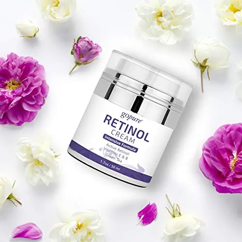 goPure Retinol Cream for Face - Anti Aging Face Cream - Anti Wrinkle Cream Face Moisturizer - Retinol Night Cream in Airless Jar - 1.7oz