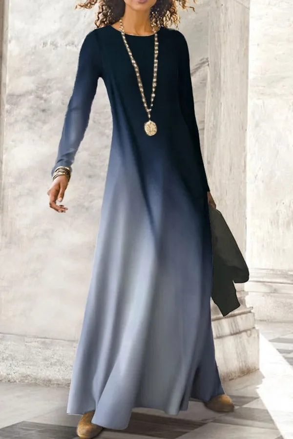 Gradient Dress With Pullover