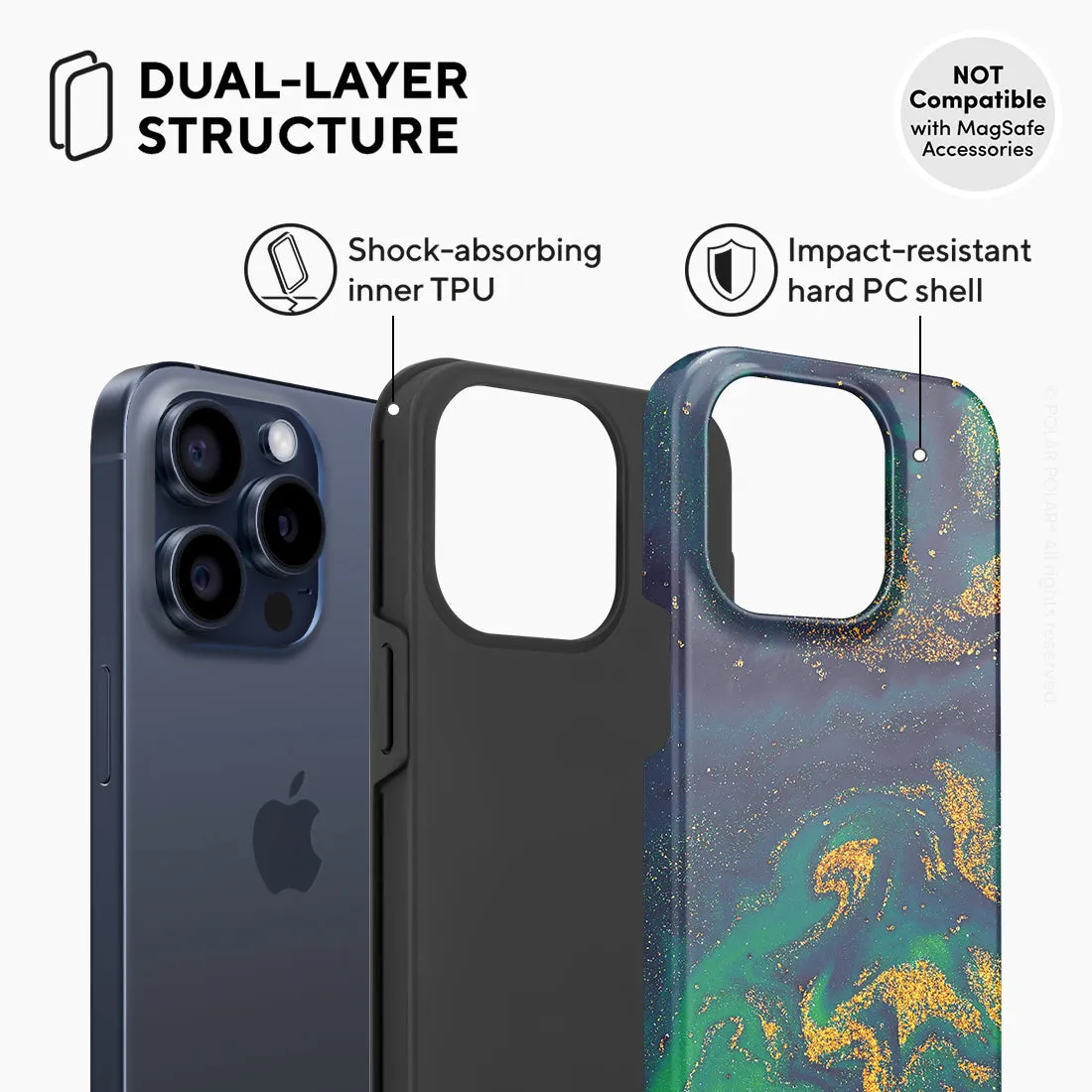 Green Night Quicksand - iPhone 15 Pro Case
