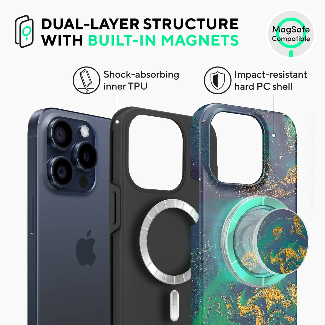 Green Night Quicksand - iPhone 15 Pro Case