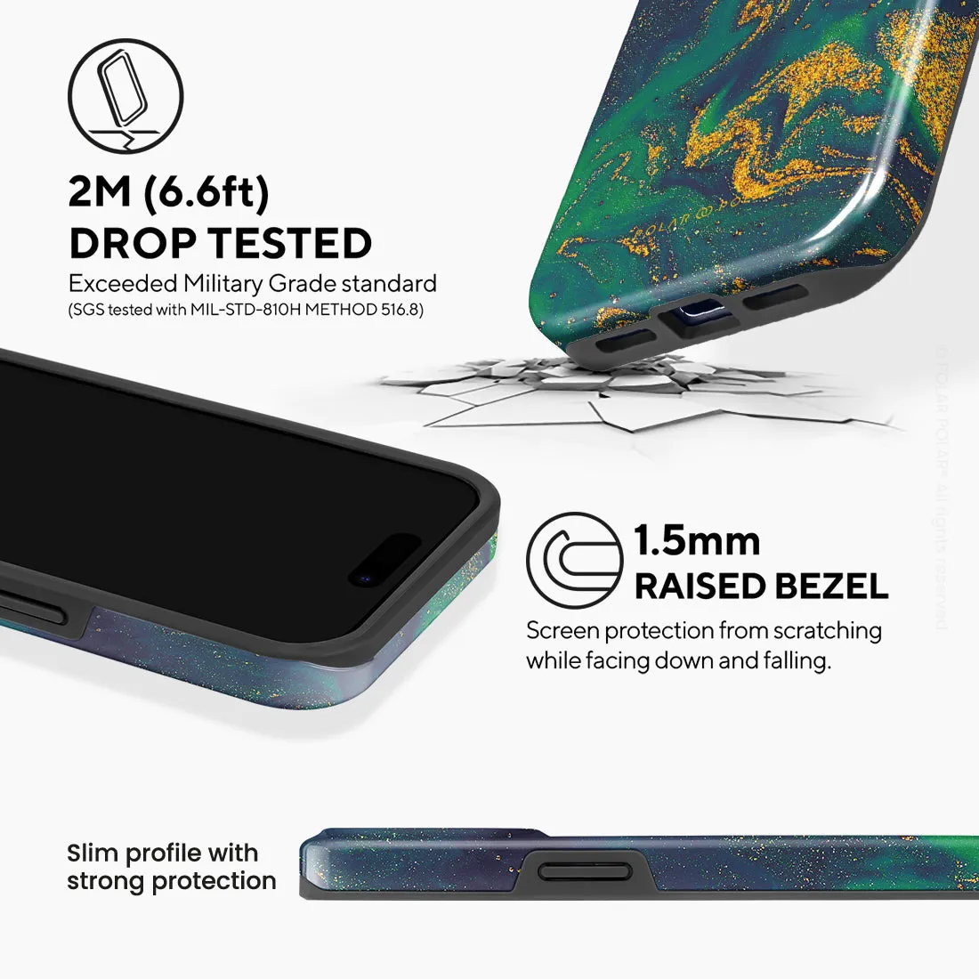 Green Night Quicksand - iPhone 15 Pro Case