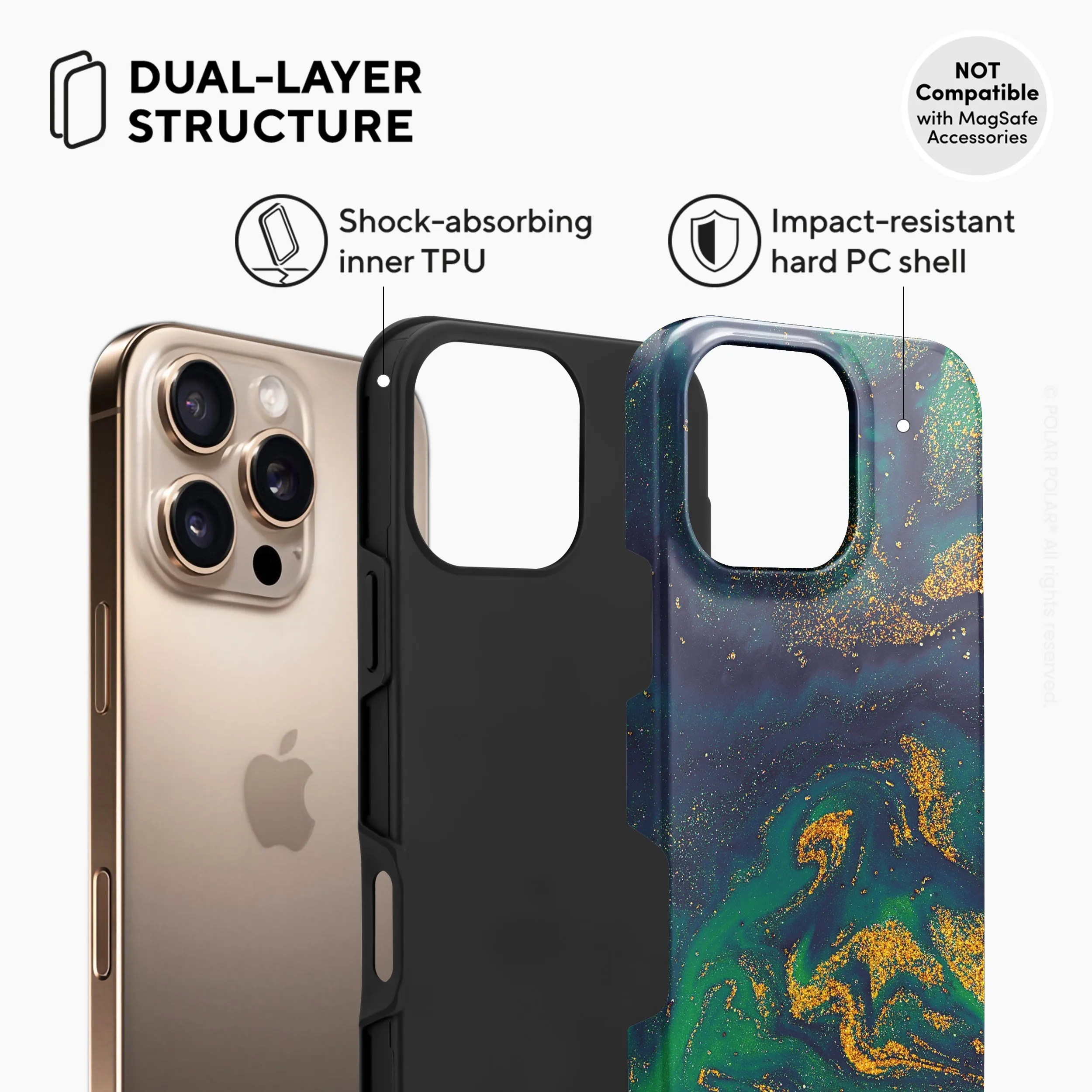 Green Night Quicksand - iPhone 16 Pro Case