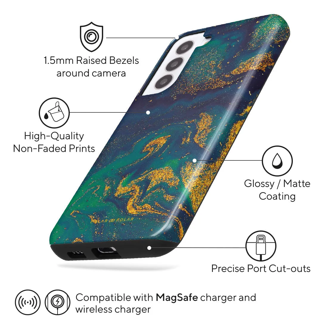 Green Night Quicksand - Samsung Galaxy S22  5G Case