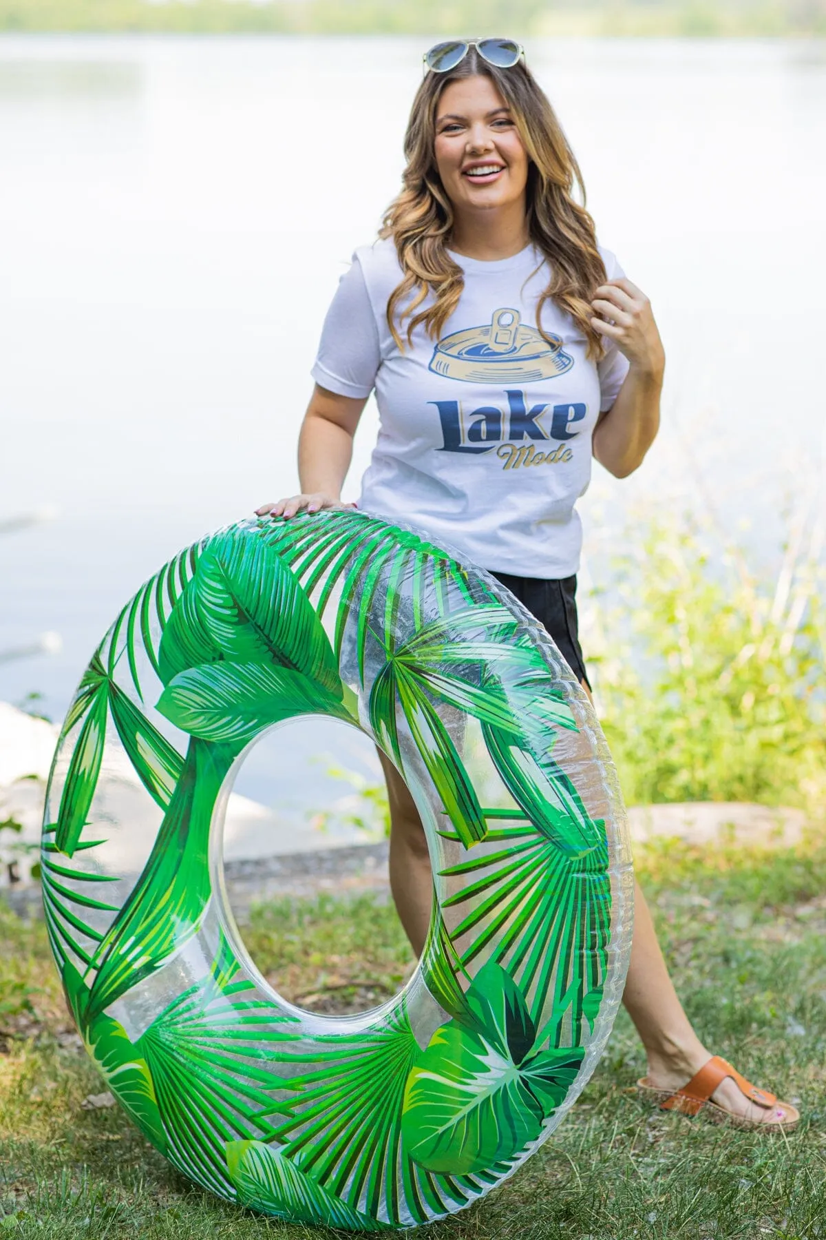 Green Palm Leaf Inflatable Pool Float