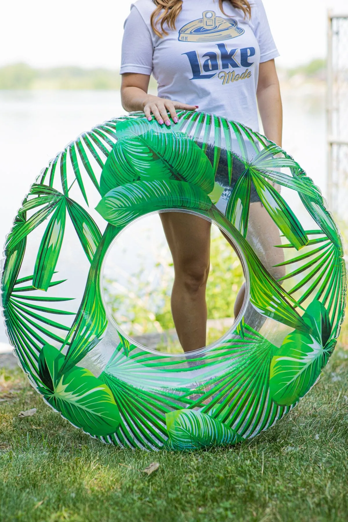 Green Palm Leaf Inflatable Pool Float