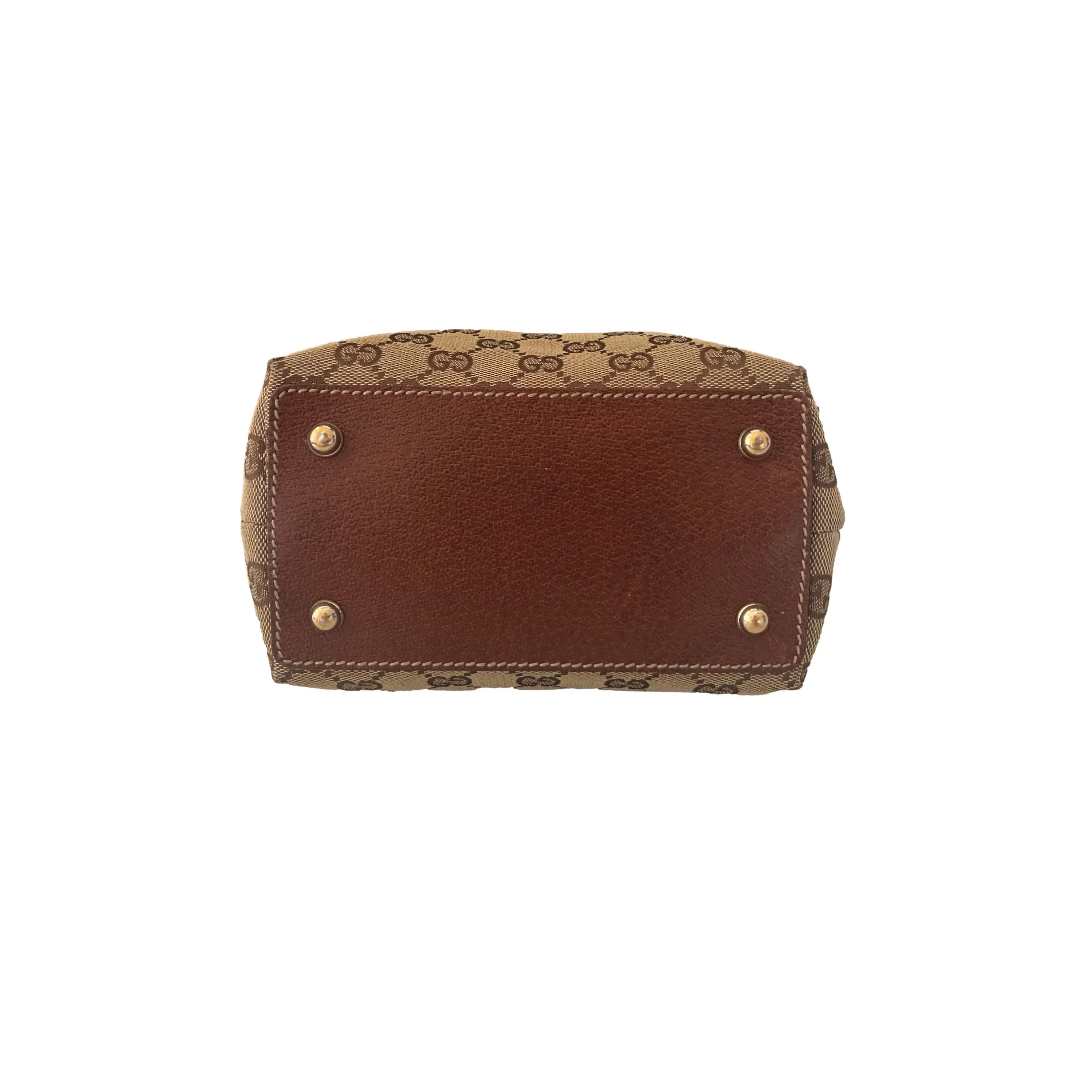 Gucci Brown Monogram Bamboo Shoulder Bag