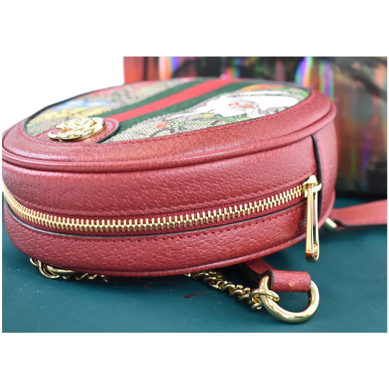 GUCCI Ophidia GG Flora Mini Supreme Backpack Bag Red 598661