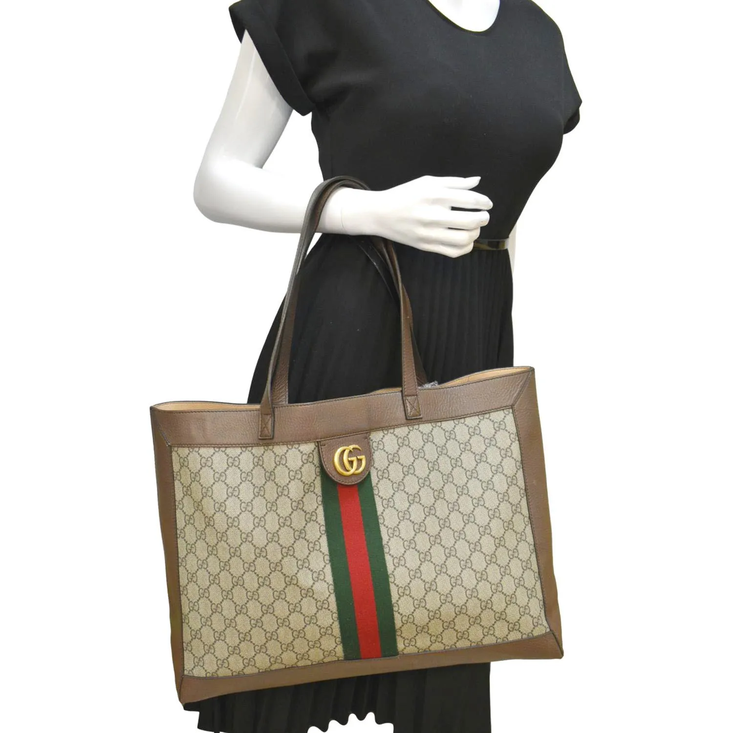 GUCCI Ophidia Soft GG Supreme Tote Bag Brown 547947