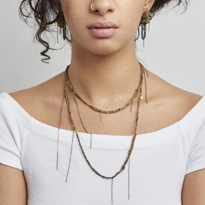 Hairy Simple Necklace in Faded   Rose Gold