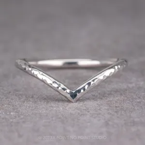 Hammered Vivian Wedding Band, 14k White Gold