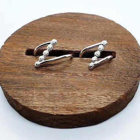 Handmade Sterling Silver Daisy Flower Zig Zag Ring – Boho Cross Bar Design