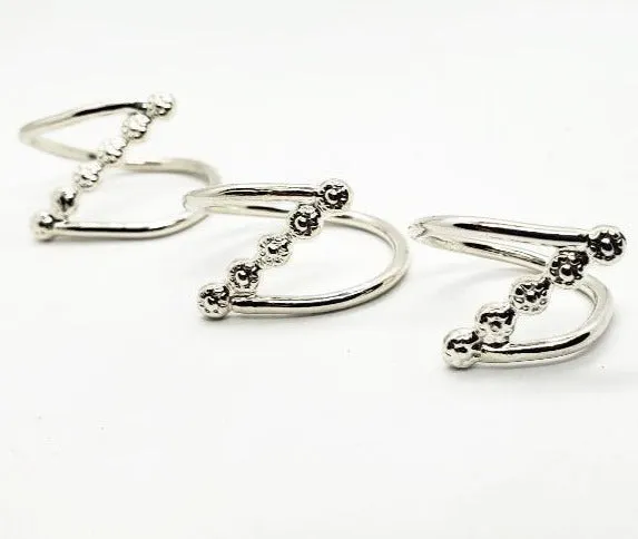 Handmade Sterling Silver Daisy Flower Zig Zag Ring – Boho Cross Bar Design