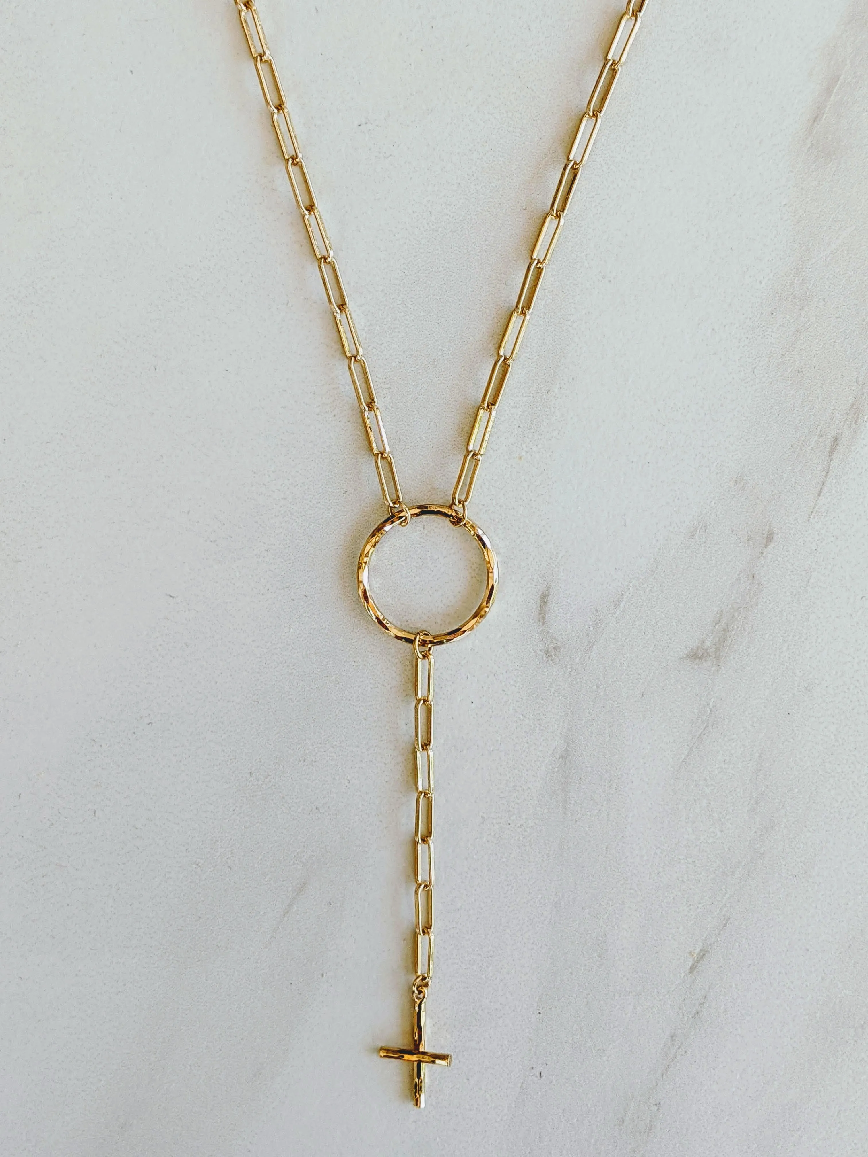 HARLOW Cross Drop Necklace