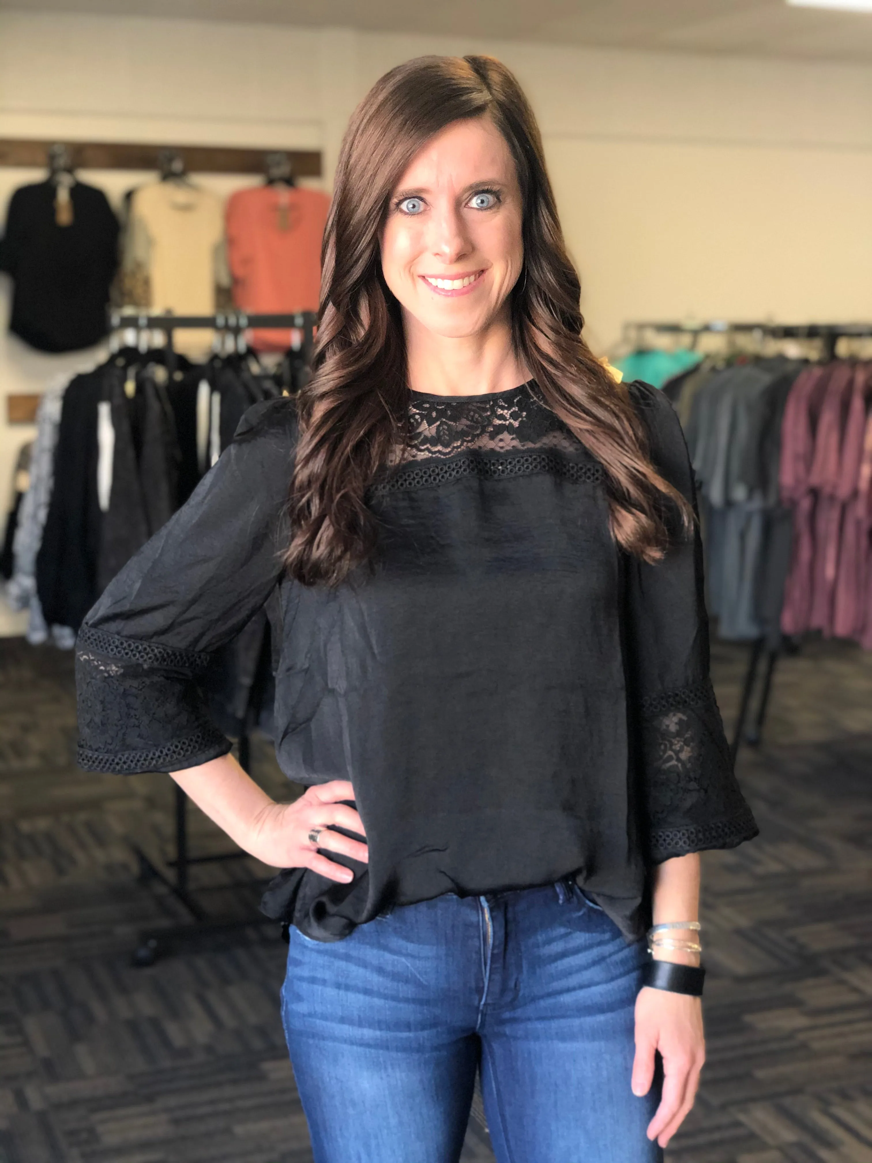Heidi Long Sleeve Top in Ivory