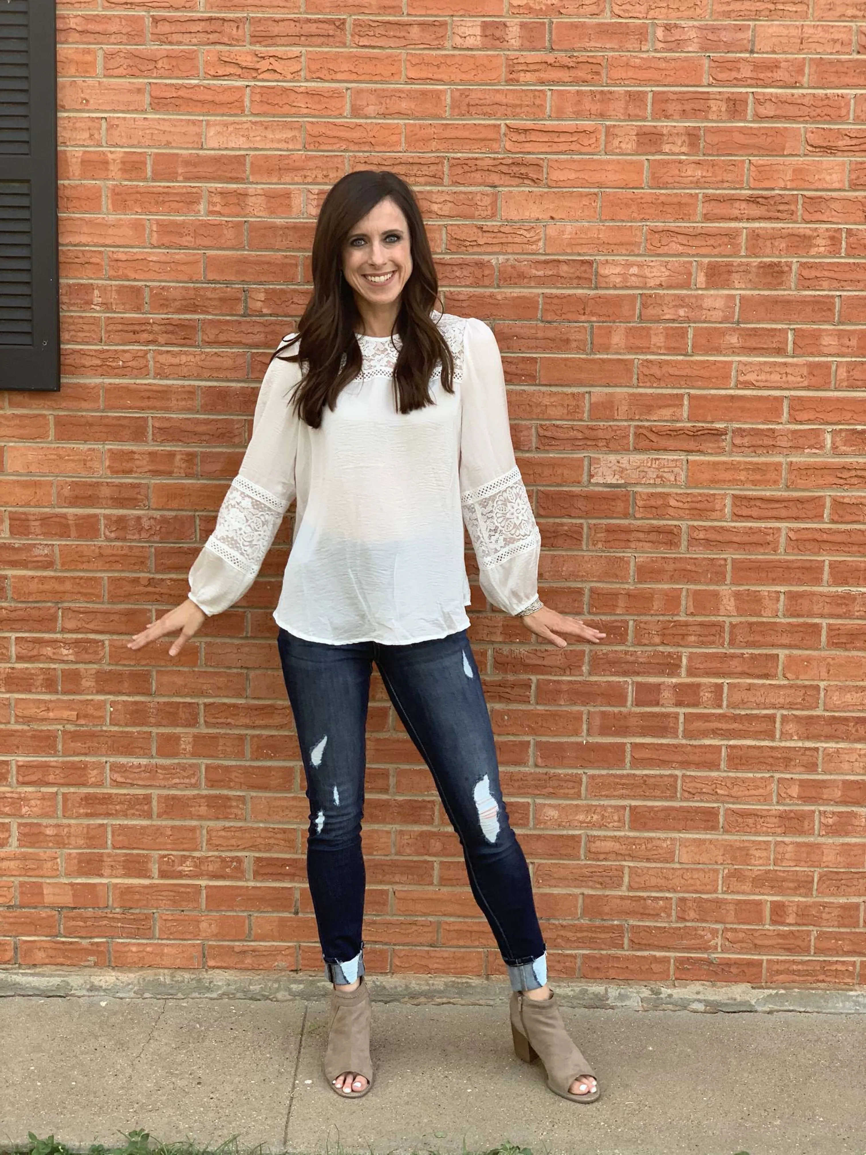 Heidi Long Sleeve Top in Ivory