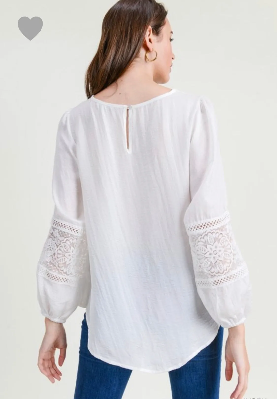 Heidi Long Sleeve Top in Ivory