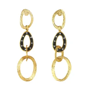 Herco Yellow Gold Black Rhodium Earrings