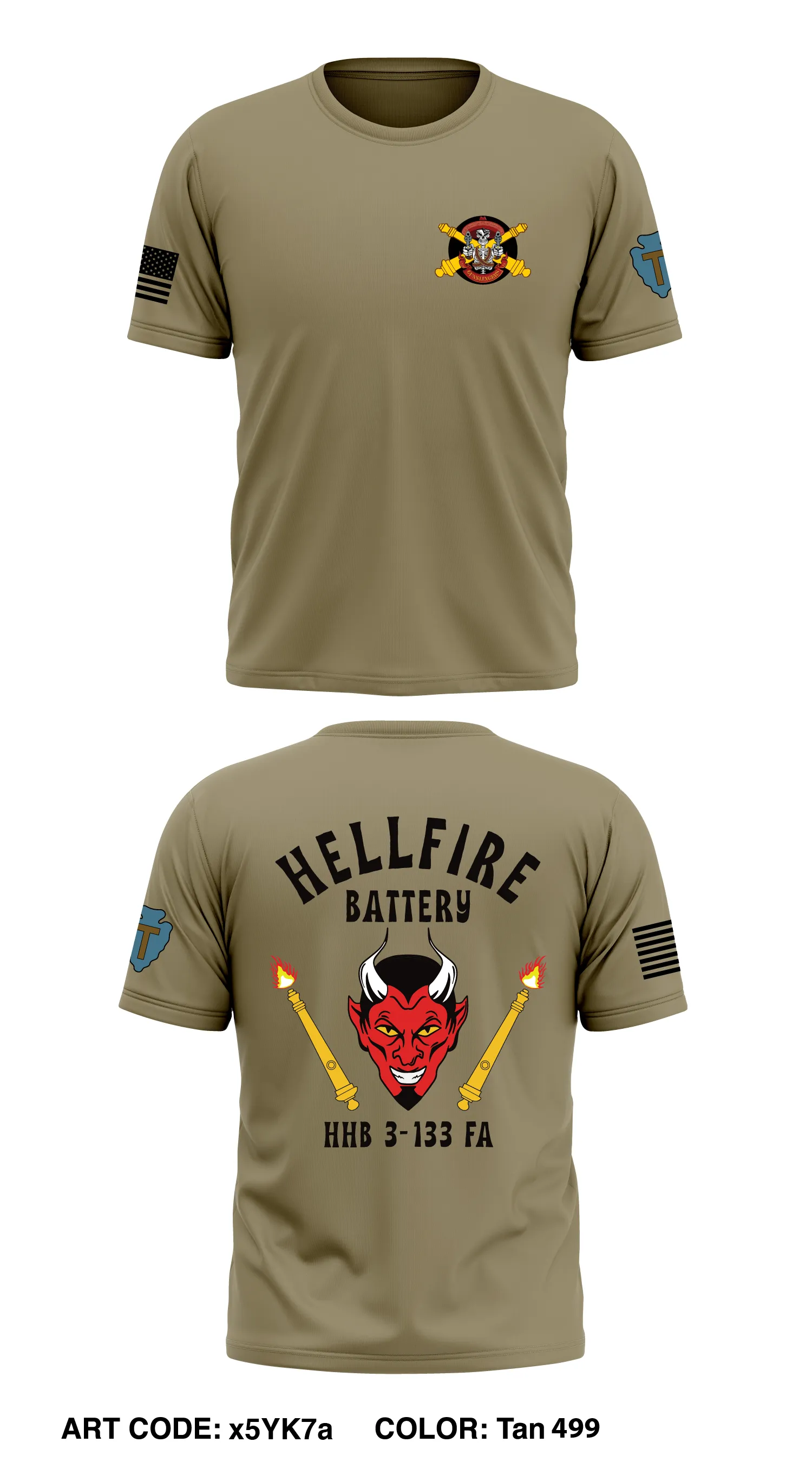 HHB 3-133 FA -HELLFIRE- Core Men's SS Performance Tee - x5YK7a