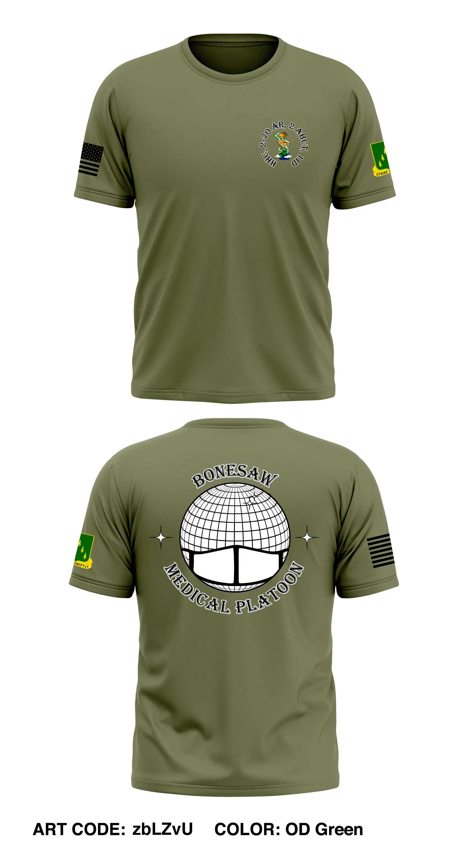HHC, 2-70 AR, 2 ABCT, 1ID Store 1 Core Men's SS Performance Tee - zbLZvU
